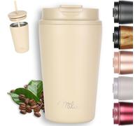 Milu Mug Isotherme 400ml - Thermo Café étanche en acier inoxydable, Tasse thermique sans BPA, 100% anti-fuite(Cream, 400ml)
