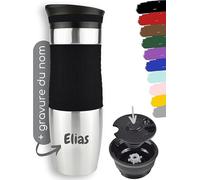 Milu Mug Isotherme avec Gravure - 450ml - idée Cadeau personnalisé Cadeau d'anniversaire noël pour Hommes Femmes Maman Papa Petite Amie