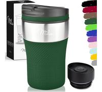 Milu Mug Isotherme Etanche 210mL I Thermo Café-Thé I Tasse isolée pour café et thé à emporter, Double Paroi Isolée sous Vide, Acier Inoxydable I Tasse de Voyage Chaud & Froid - Olive