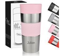 Milu Mug Isotherme Etanche avec gravure - 350ml - idée cadeau cadeau personnalisé cadeau d'anniversaire noël pour hommes femmes maman papa petite amie (350ml, Rose)