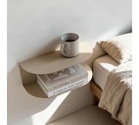 MILUKA Table de Nuit Lot de 2 | 40 x 20 cm | Étagère Murale à 2 Niveaux en Métal Beige Sable | Petite Table de Chevet Suspendue, Console d'Entrée o Coiffeuse