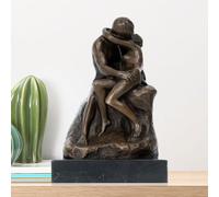MILY-ART Statue Rodin le baiser, sculpture en bronze, décoration d'intérieur romantique