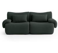 MILYSOFA SOFATIME Canapé modulaire droit, 2 places, tissu bouclé raffiné, vert forêt