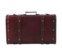 Mimdixy Coffre au trésor en bois, 14,9 x 9,0 x 5,3 pouces, valise antique portable avec poignée, coffre de rangement décoratif verrouillable, coffre à bagages vintage pour photographie,