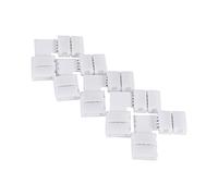 Mimdixy Connecteur d'angle de bande LED à 4 broches, 5 pièces, connecteur à angle droit en forme de L sans soudure de 10 mm de large, adaptateur conique pour bandes lumineuses LED RVB 5050