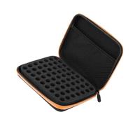 Mimdixy Mallette de Transport d'huiles essentielles, Sac de Rangement d'huiles essentielles à 63 emplacements, Organisateur de Support d'aromathérapie pour la Maison, Les Voyages e (Orange)
