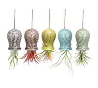 Mimeela Lot de 5 Supports de Plantes aériennes Uniques en Forme de Pieuvre - en céramique - Décoration Murale à Suspendre pour la Maison et Le Bureau - Taille S (5,1 x 8,1 cm)
