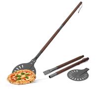Mimiuo 122 cm Pelle à pizza en Aluminium pour Retourner, Pelle Retournement Ronde pour Tourner Pizzas, Accessoire pour Four à Pizza