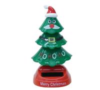 Mimoqk Arbre de Noël solaire dansant à tête branlante, tableau de bord de voiture dansante, danseur à énergie solaire, adorable figurine de danse solaire pour décoration de fenêtre de maison et de