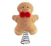 Mimoqk Cimier de sapin | Décoration de sapin en pain d'épices - Ornements mignons en peluche pour cheminée, bibliothèque, table à manger d'hiver, fournitures de fête de Noël d'intérieur