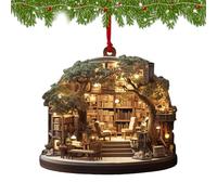 Mimoqk Décorations de sapin de Noël, décoration de librairie de Noël | Pendentif pour fête de vacances, fenêtre, porte de maison, bibliothèque, lecteur d'hiver et d'intérieur