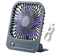 Mimoqk Magnetic Cruise Fan, Quiet Rechargeable Blower, 4-Speed Portable Desk Compact Tool, Reusable Cooling Kit, Travel Accessory, for Cabin Camping Beach Vacation Bedroom Hotel Sleeping Office