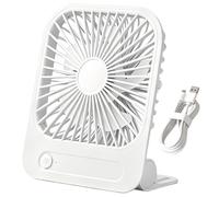 Mimoqk Magnetic Cruise Fan, Quiet Rechargeable Blower, 4-Speed Portable Desk Compact Tool, Reusable Cooling Kit, Travel Accessory, for Cabin Camping Beach Vacation Bedroom Hotel Sleeping Office