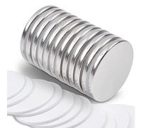 MIN CI 12 Pièces Aimants Rond, 20 x 2mm Aimant Neodyme Super Puissant Magnets Autocollant Aimant Frigo pour Tableau Blanc Bureaux Cuisine