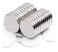 MIN CI 20 Pièces Aimant Puissant Autocollant Neodyme, 20x3mm Plat Magnet Rond pour Frigo, Tableau Blanc, Bureaux, Cuisine