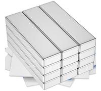 MIN CI 40x10x5mm Aimant Neodyme Puissant, 12 Pièces Aimant Autocollant Aimants Rectangulaire Plat Magnet pour Frigo Tableau Blanc Bureaux