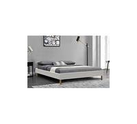 mina - Solide et Confortable Sommier Tapissier Blanc + Pieds en 20 cm pour matelas en 140x200 - 2 x 13 Lattes - Montage Rapide et Facile - revetement