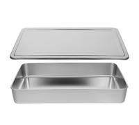 MINAOLULUS Cocotte avec couvercle en acier inoxydable rectangulaire 43x28x6 cm, pour cuisson et conservation hermétique de plats variés, usage quotidien en cuisine