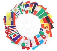 MINAOLULUS Coupe Mondiale 96 Drapeaux à Main en Plastique et Polyester, Impression Vive et Solide pour Ambiance Football et Fête Mondiale