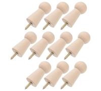 MINAOLULUS Crochet Mural en Bois Entrée et Chambres, Style Vintage Simple et Élégant 10 Pièces Patère Murale en Bois, 27x58mm, sans Vernis, Vis M6, pour Chapeaux et Paquet