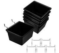 MINAOLULUS Ensemble 6 Bacs de Rangement pour Panneaux Perforés, Plastique Épais avec Crochets, pour Atelier et Organisation Flexible de L'espace de Travail