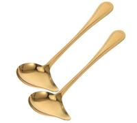 MINAOLULUS Lot de 2 Cuillères à Arroser en Acier Inoxydable avec Bec Canard, Séparateur de Graisse pour Sauce, Ustensiles Polyvalents Cuisine et Dîners en Famille