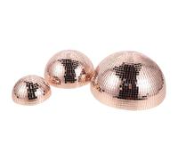 MINAOLULUS Lot de 3 Demi-sphères à Miroir Autocollantes en Verre Réfléchissant Boules Disco Décoratives en Verre Miroir Rose Doré 10 15 20 Cm Décoration Murale Festive pour Soirées,