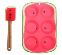 MINAOLULUS Moule à Gâteau Silicone 6 Compartiments avec Racloir, Multi-fonctionnel et Compatible Lave-vaisselle, pour Pâtisserie Maison Créative
