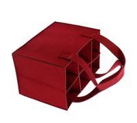 MINAOLULUS Paquet de Transport pour 6 Bouteilles pour Bouteilles de Vin en Feutre Rouge, Résistant à l'usure Couture Fine, Design Multi-cellules pour Pique-niques ou Voyage