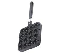 MINAOLULUS Plaque de Cuisson Petite Ronde en Aluminium Noir 16 Emplacements Revêtement Antiadhésif Portable pour Takoyaki, Escargots et Pancakes Lors de Fêtes la Maison
