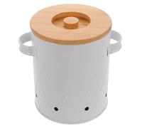 MINAOLULUS Porte-pommes de terre en acier carbone avec couvercle bambou, grande capacité, conçu pour stockage d’oignons et organisation de cuisine respirante