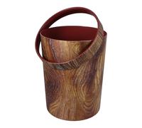 MINAOLULUS Poubelle Non Couverte en Plastique Effet Bois Rétro 10 L Petite