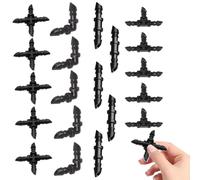 MINAOLULUS Raccords Cannelés D'irrigation 4/7mm Faciles à Installer Kit de 20 en Plastique Noir, Connecteurs Droits, Coudés T pour Arrosage Goutte à Goutte et Aquarium