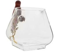 MINAOLULUS Saucière en Verre avec Poignée en Bois, Verseur à Sauce Antidébordement Cuisine et Restaurants de Nourriture Occidentale, Style Simple et Fonction Pratique