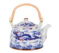 MINAOLULUS Théière en Céramique Bleu Poignée Isolante, Pichet de Grosse Capacité pour Maison et Table à Café, Bouilloire Résistante Chaleur Réservoir D'eau