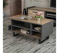 Minar by Home Mania Table Basse Design Bois Leno - L. 92 x H. 43 cm - Noir