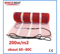 MINCO HEAT AC200 ~ 240V 200w/m2 0.5 à 5m2 tapis chauffant pour le système de chauffage par le sol pour la fusion de la neige 50cmX4m-400W