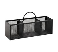 Mind Reader 3MESHSQ-BLK Boîte à couverts 3 sections en maille pour couverts et couverts - Fourchettes, cuillères, couteaux, comptoirs, cuisine - Noir Taille unique Maille filetée noire