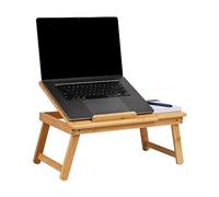 Mind Reader Bali Collection Bureau Portable en Rayonne de Bambou pour Ordinateur Portable avec Dessus inclinable, Pieds pliants, 50 x 30 x 21 cm (L x l x H), Marron