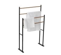 Mind Reader Étagère de Salle de Bain à 2 Niveaux - Support de séchage - Porte-Serviettes - en métal - Noir - 4 Barres