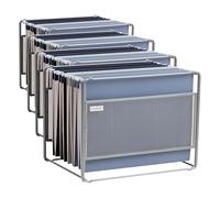 Mind Reader Hanging File Folder Organizer, Desktop Organizer, Storage, Office, Metal Mesh, 13" L x 9.75" W x 10.25" H, Silver (Lot de 4)