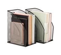 Mind Reader Lot de 2 porte-revues Jumbo en maille métallique - Organiseur de bureau - Noir