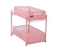 Mind Reader Organiseur d'accessoires, rangement de fournitures, maquillage, artisanat, bureau, maille métallique, 20,3 x 31,8 x 28,9 cm (L x l x H), rose