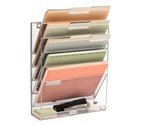 Mind Reader Organiseur de bureau, support mural, bureau, maille métallique, 32,4 x 10,2 x 40,6 cm (L x l x H), argenté