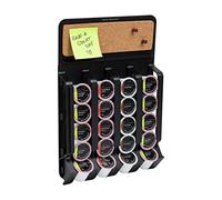 Mind Reader Organiseur de dosettes à usage unique, support mural, capacité de 20 capsules, magnétique ou adhésif, 27,3 cm (L) x 39,4 cm (l) x 6,3 cm (H), noir