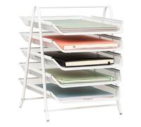 Mind Reader Rangement de fichiers, Espace de Travail, Bureau, Maille métallique, 29,8 x 35,6 x 36,8 cm (L x l x H), Blanc, 5 Niveaux