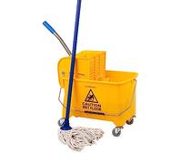 Mind Reader Seau à Franges Mobile Robuste avec essoreur vers Le Haut, capacité de 22 litres, 41 x 27 x 62 cm (L x l x H), Jaune