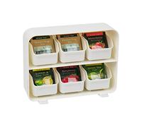 Mind Reader STBORG-WHT Sac de rangement pour station de thé, cuisine, plastique, 26 x 8,3 x 19,7 cm (L x l x H), blanc