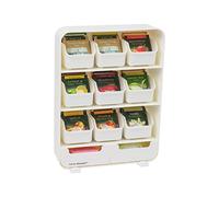 Mind Reader TBORG-WHT Organiseur pour 11 sachets de thé, tiroirs amovibles, 26 cm (L) x 8,3 cm (l) x 34,9 cm (H), plastique, blanc