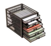 Mind Reader Tiroirs de rangement de fichiers, organiseur de bureau, multifonction, artisanat, bureau, maille métallique, 27,9 cm (L) x 35,6 cm (l) x 27,9 cm (H), noir, 5 tiroirs